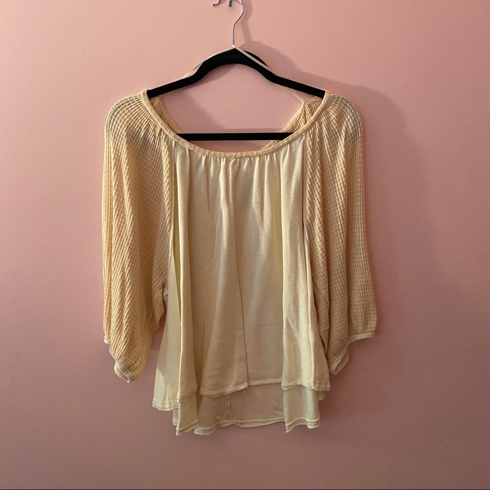 free people waffle arms top
